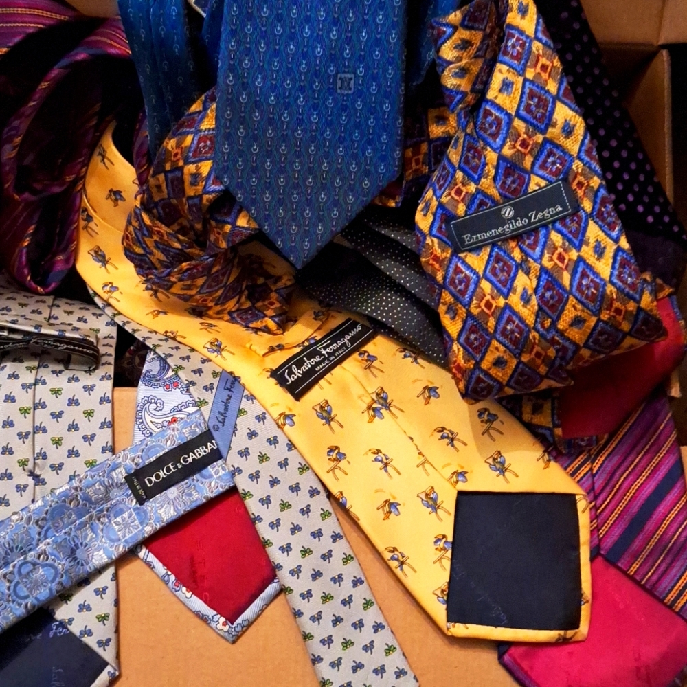 A box of designer neckties 👔 all in excellent condition 👌  more ties than time